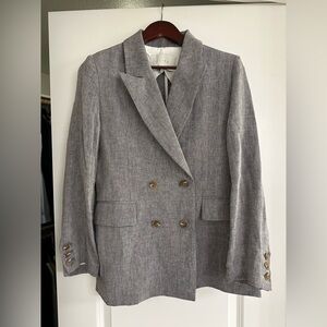 OLIVE CLOTHING Gray Linen Blazer